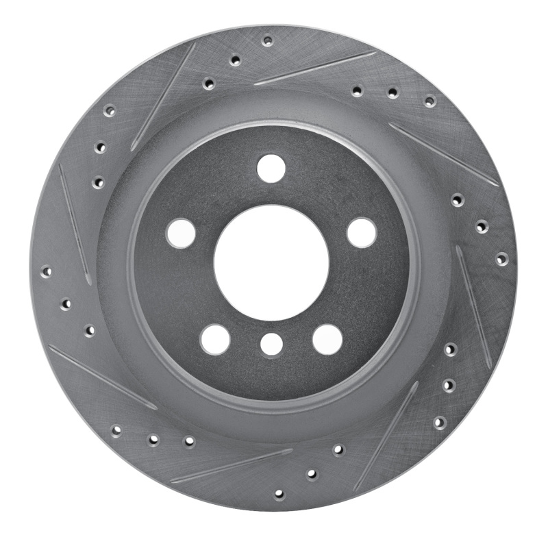 BMW 228I Gran Coupe Brake Rotor (1) - Rear Left - R1 Concepts - Drilled & Slotted - Silver - `16-`26